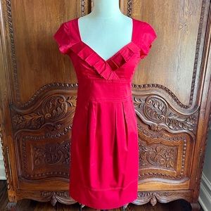 Nanette Lepore Ruffle Cocktail Dress (Red, Size 0)